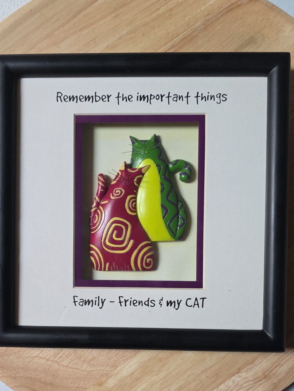 Bright Star Designs Framed Colorful Cat Wall Art